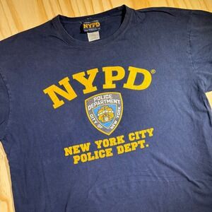 NYPD New York City Police Dept Graphic T-Shirt Navy Blue XL Torkia International